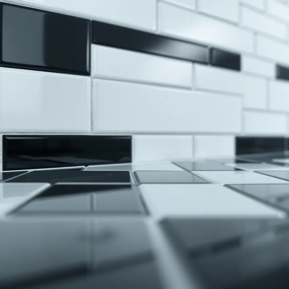 płytki białoczarne do łazienki