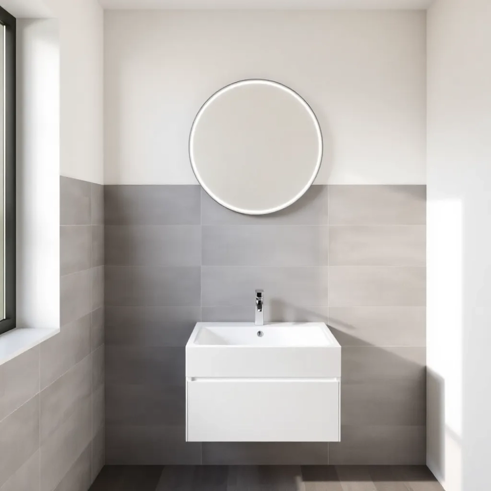 Płytki do połowy łazienki