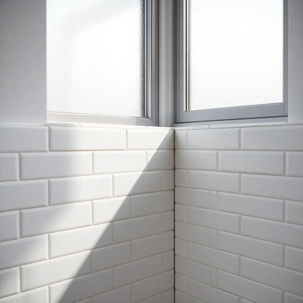 Płytki do połowy w łazience