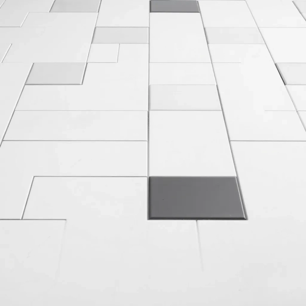 Płytki podłogowe białe z czarnym