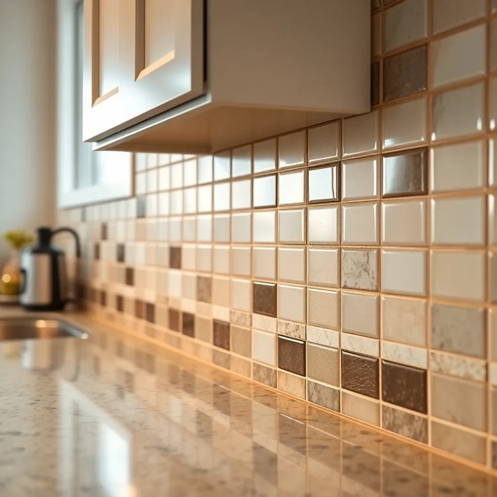 Płytki w kuchni nad blatem