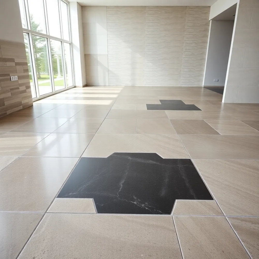 Płytki w salonie  aranżacje