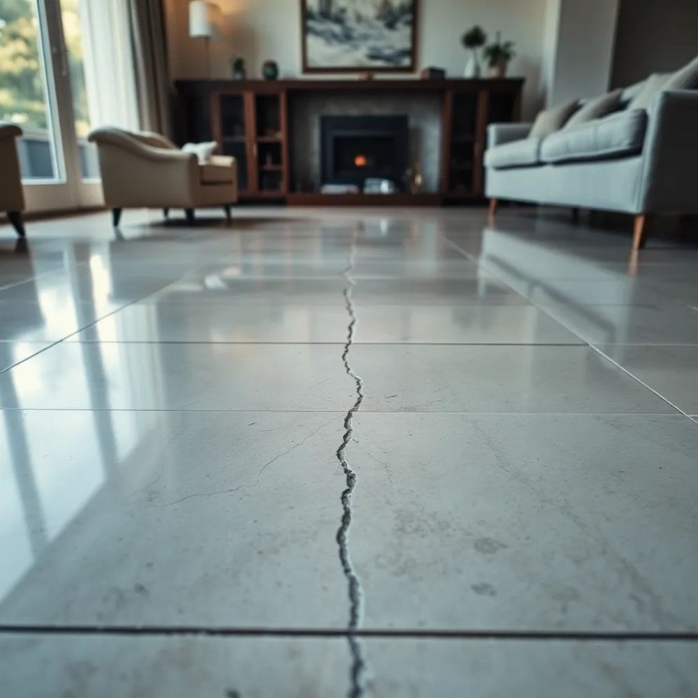 Płytki w salonie  wady