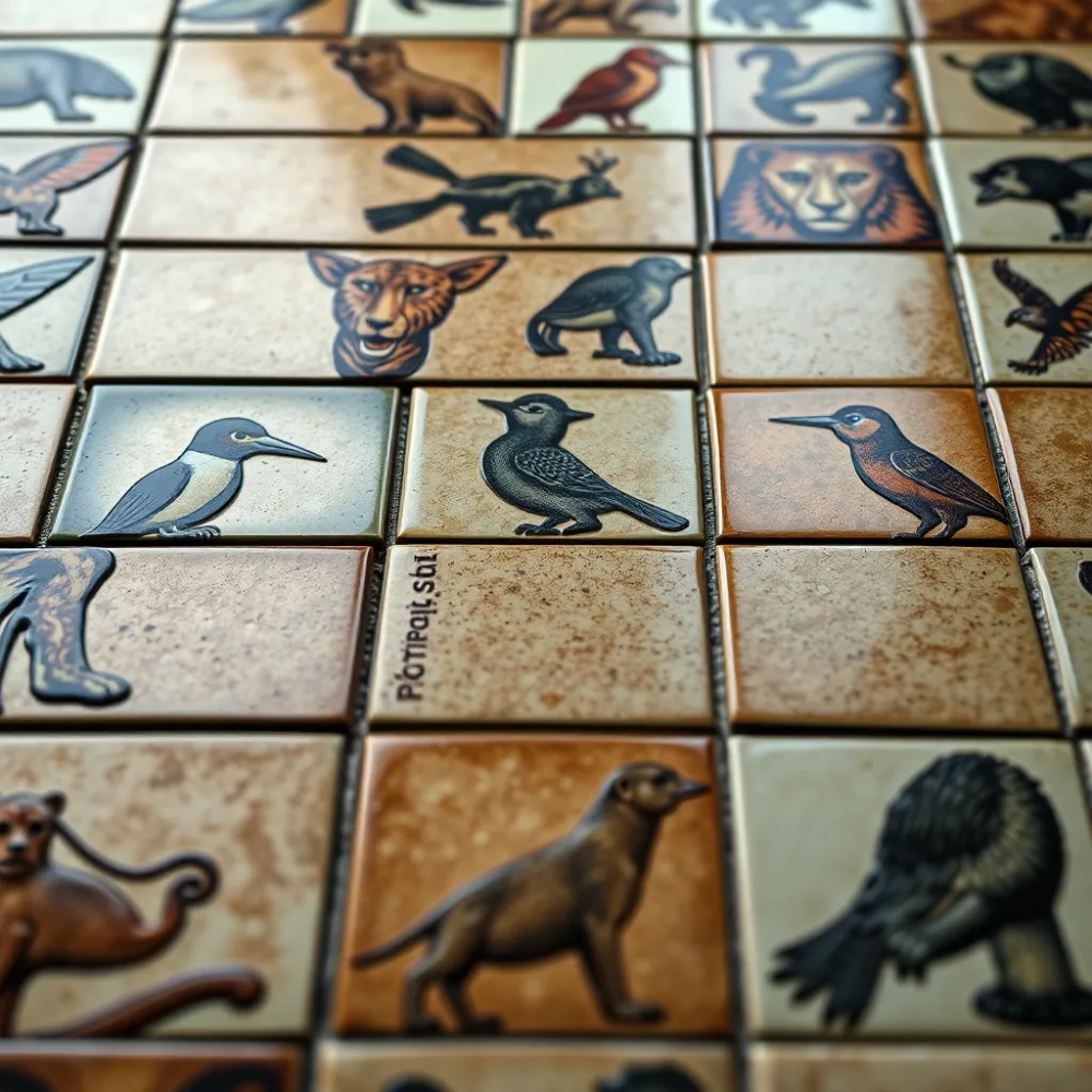 Płytki z motywem zwierzęcym