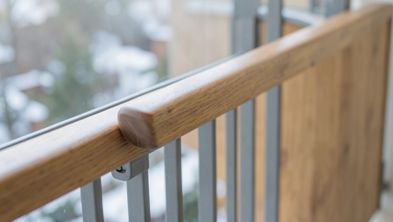 Pochwyt drewniany do balustrady pełnej zewnętrznej