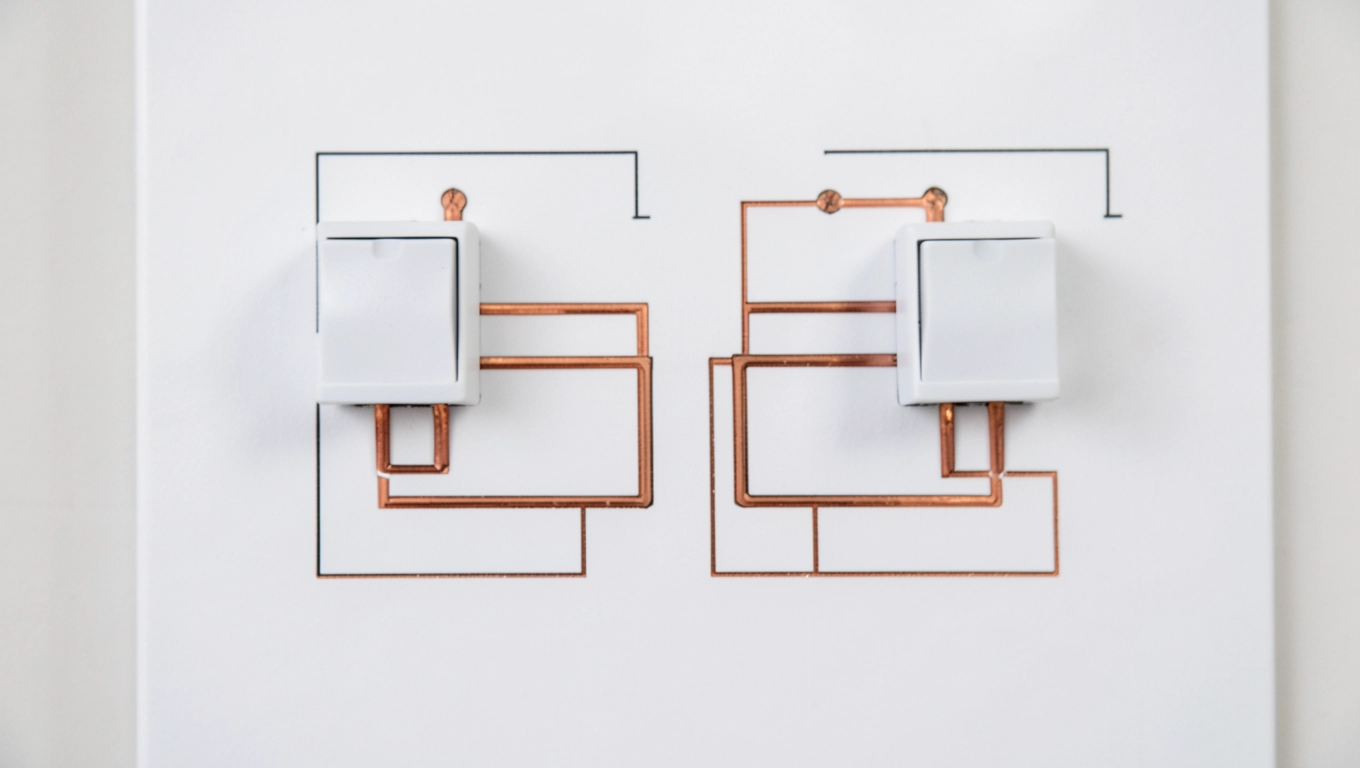 podwójny wyłącznik schodowy schemat