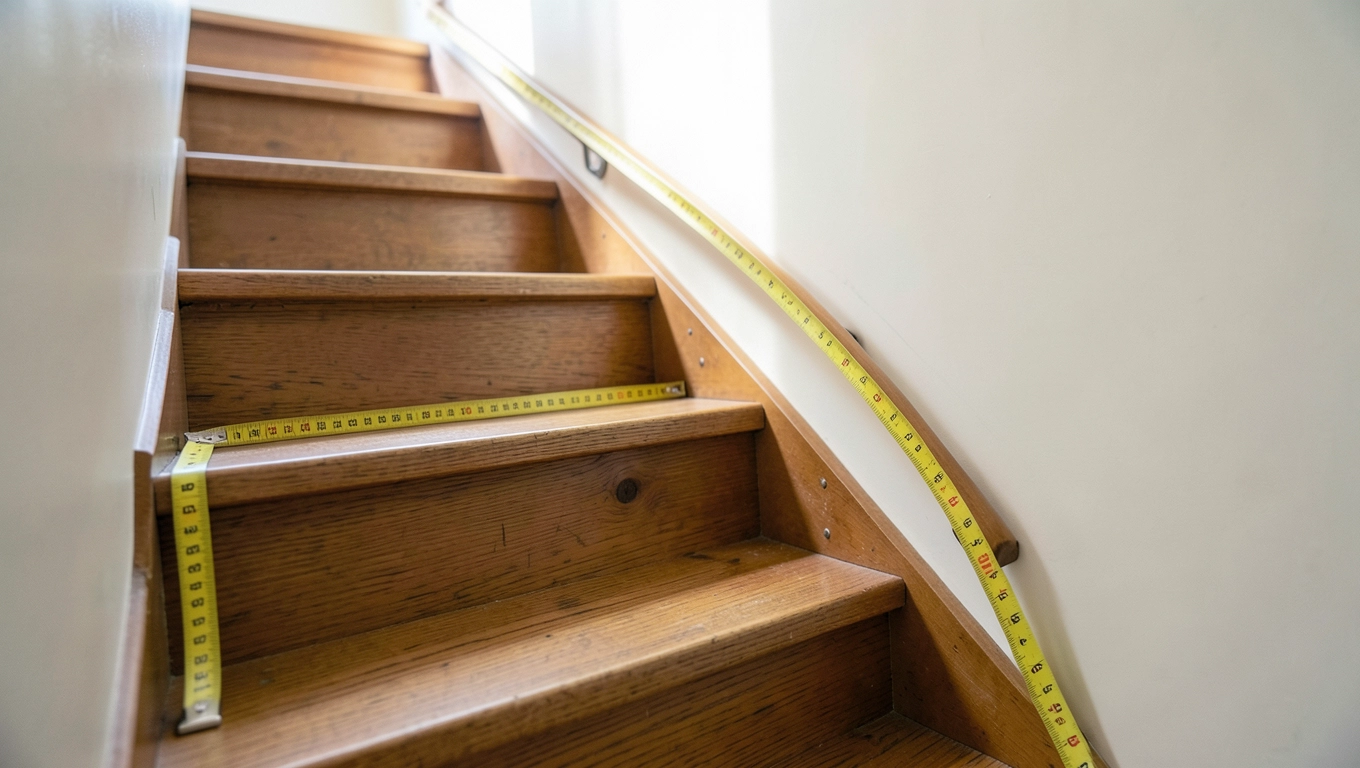 Pomiar schodów przed montażem poręczy