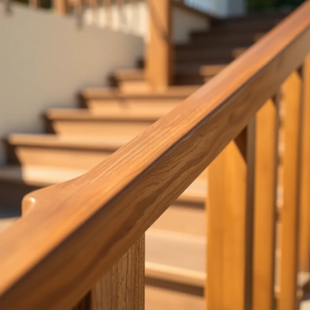 Poręcze na schody zewnętrzne drewniane