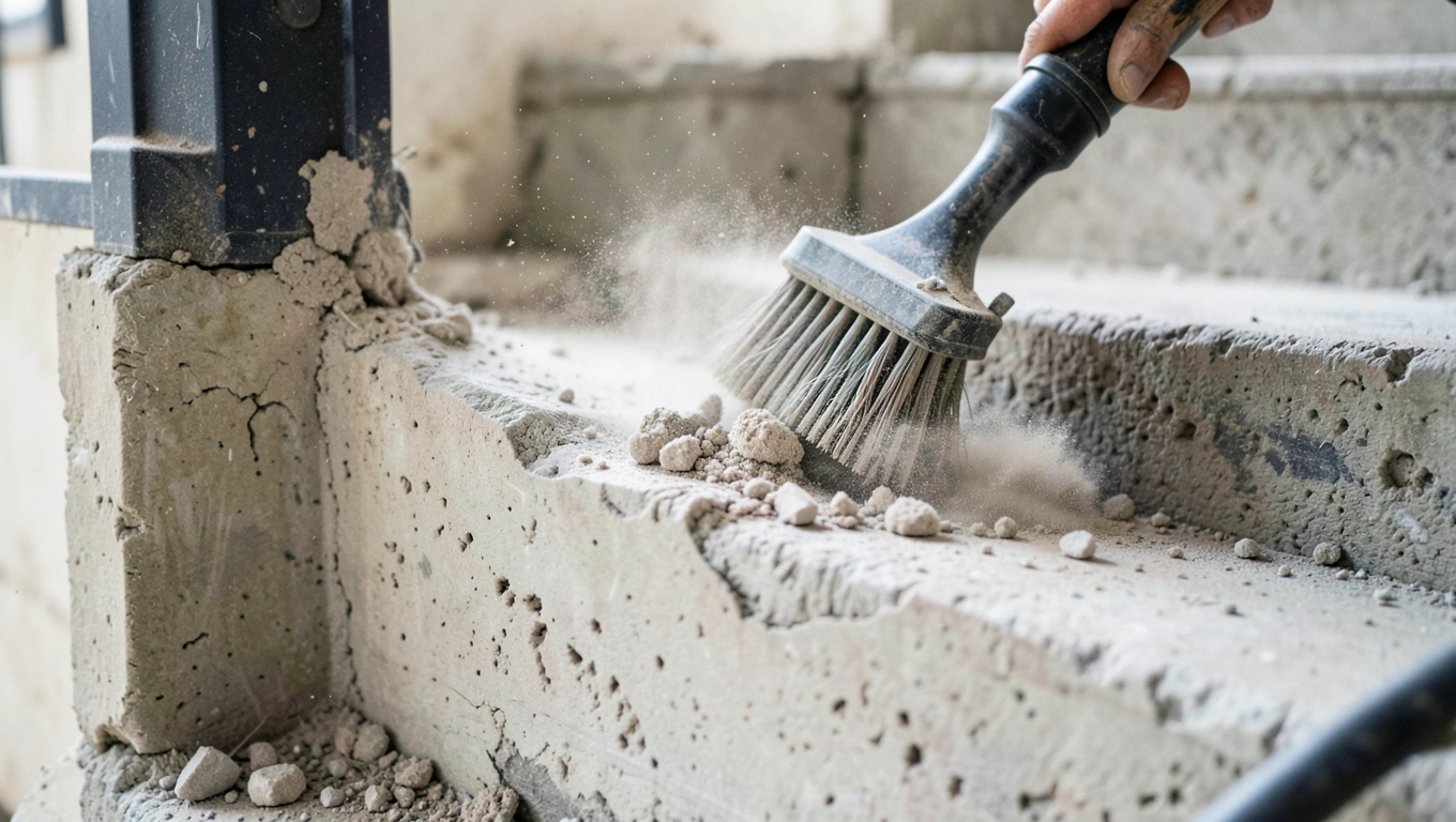 Przygotowanie powierzchni pod balustradę