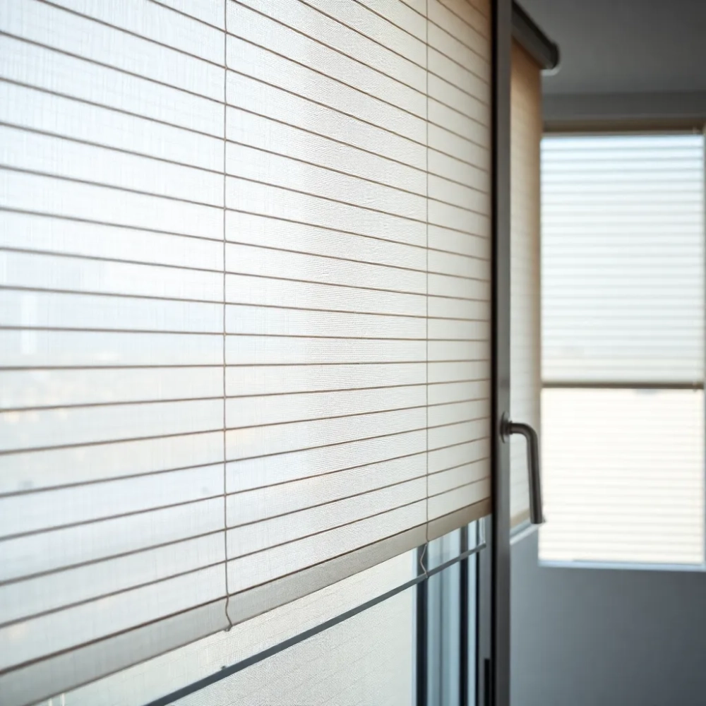 Rolety na drzwi balkonowe z poprzeczkami