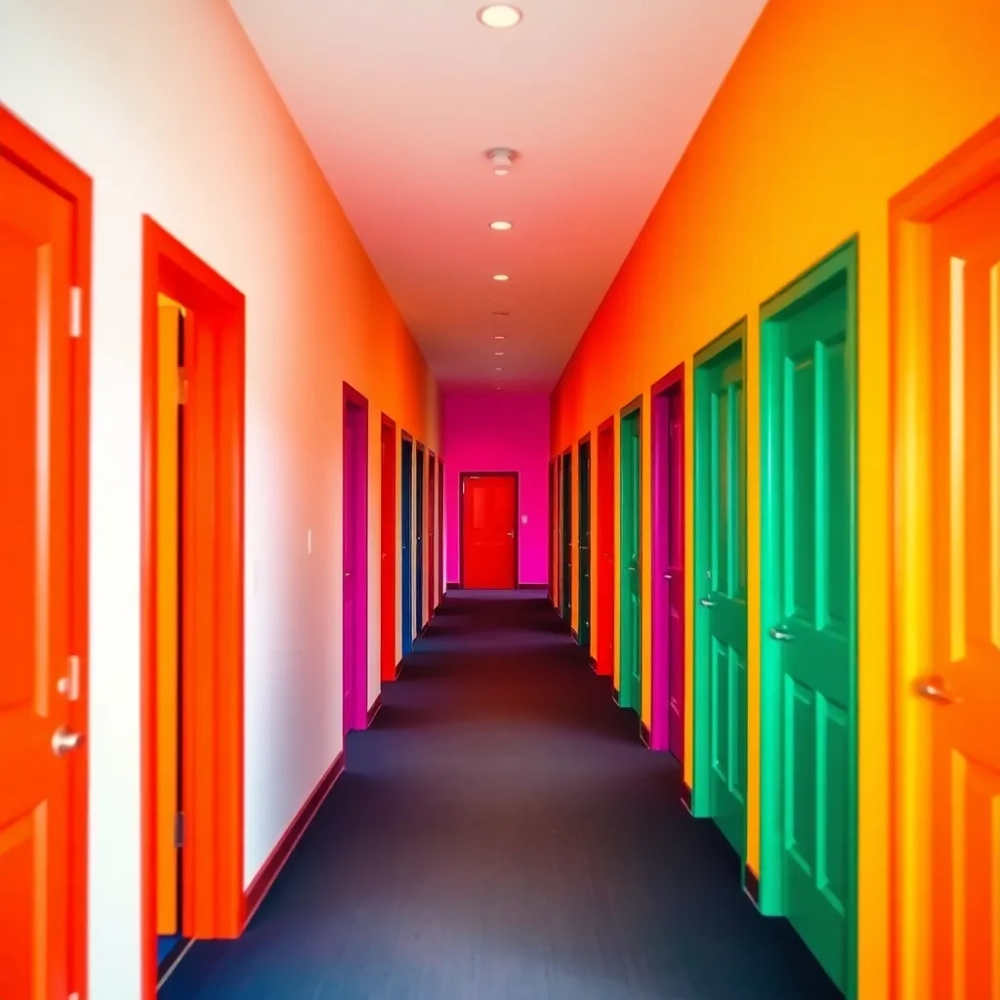 Różne kolory drzwi w domu