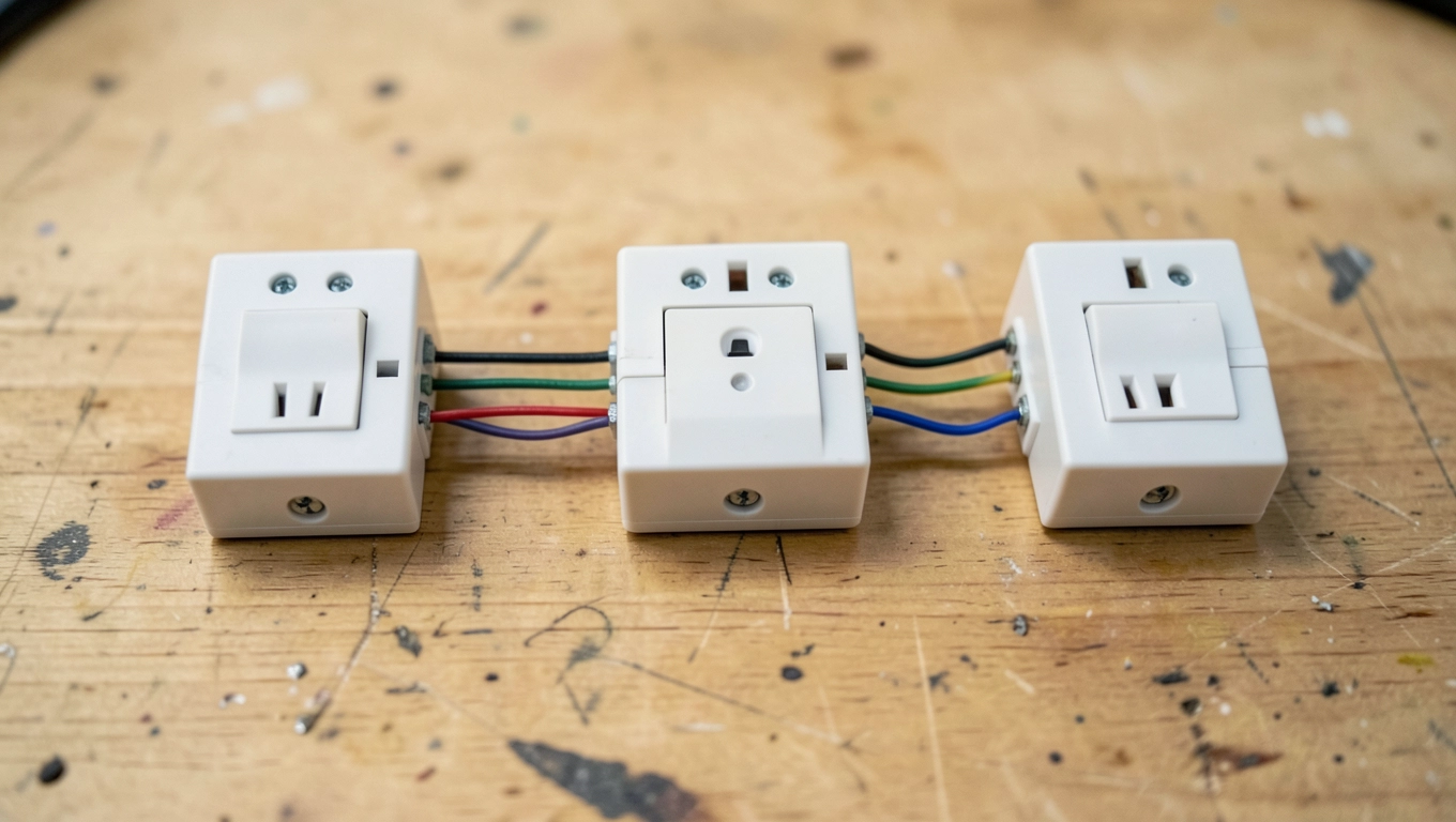 Schemat podłączenia 3 wyłączników schodowych