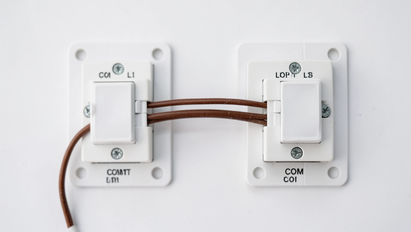 Schemat podłączenia w dwóch puszkach