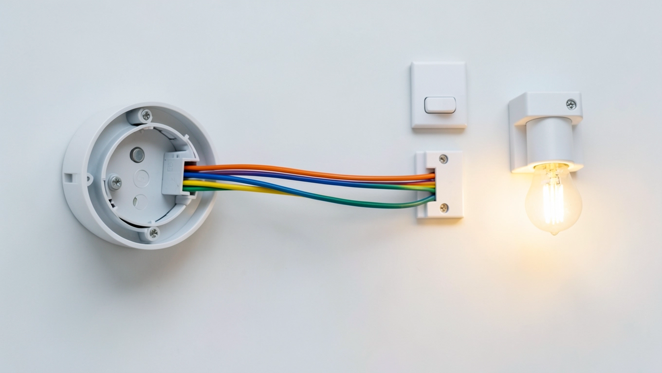 Schemat połączeń wyłączników schodowych krok po kroku od puszki do lampy