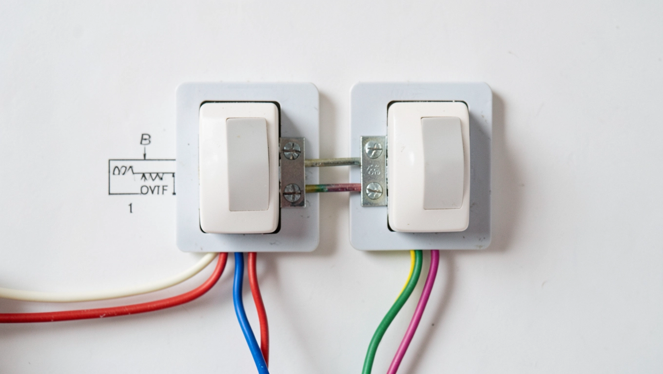 schemat wyłącznika schodowego podwójnego