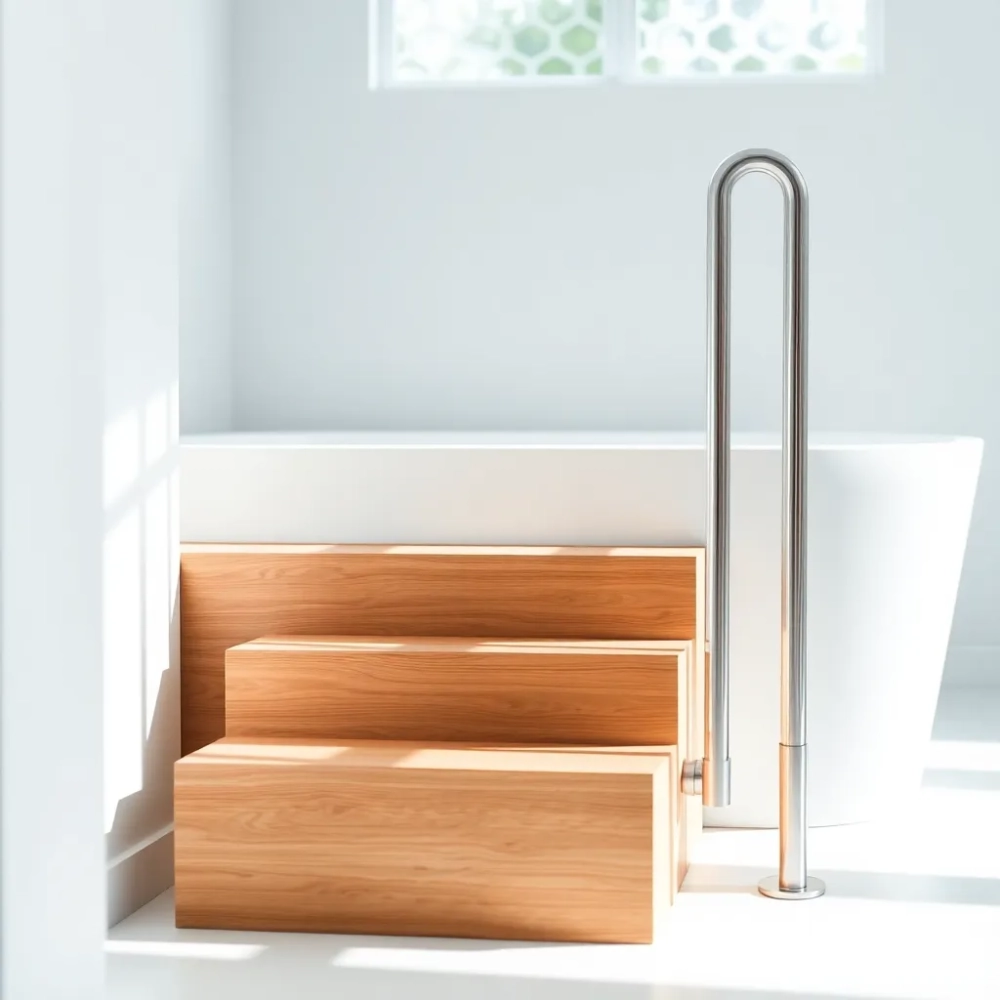 Schodki do wanny z poręczą