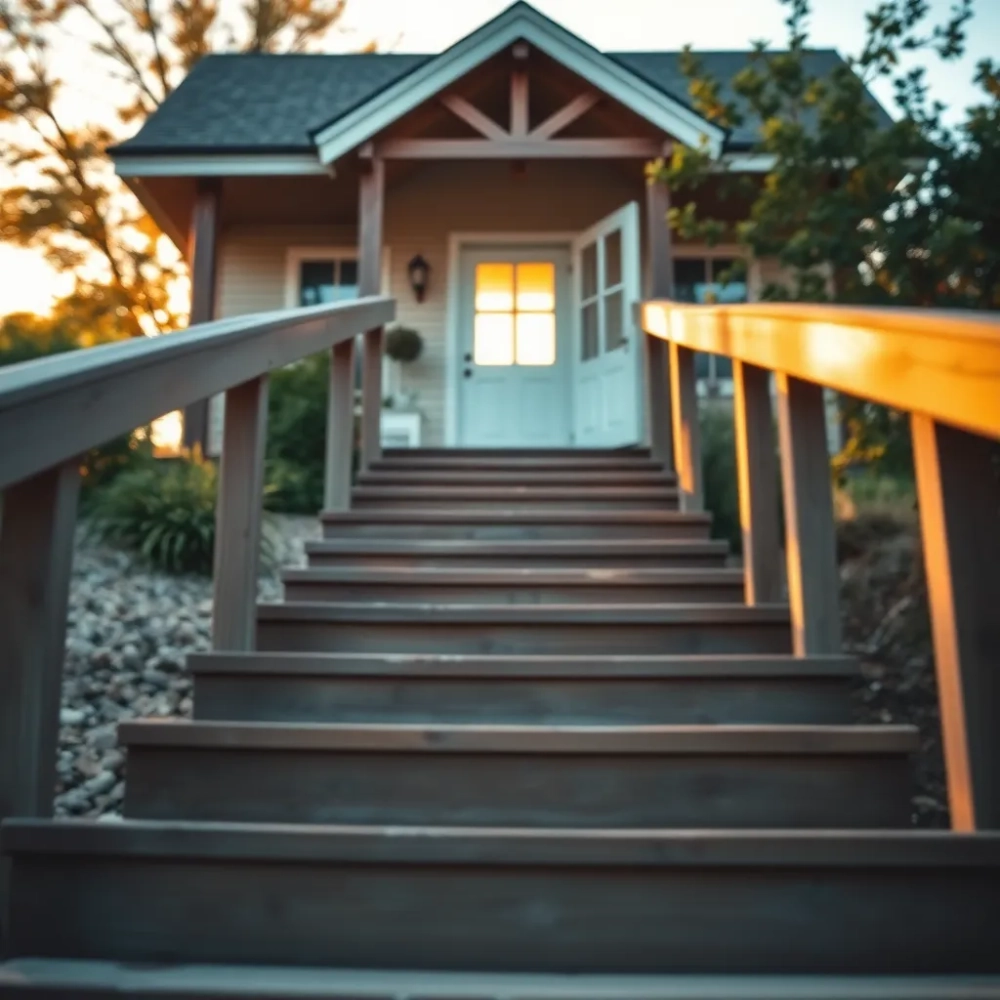 Schody do domku letniskowego