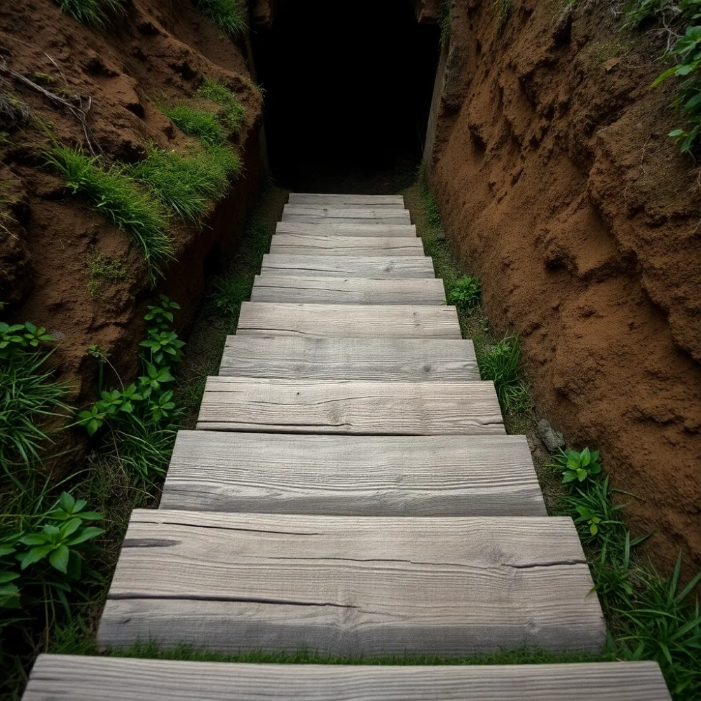 Schody do piwniczki ziemianki