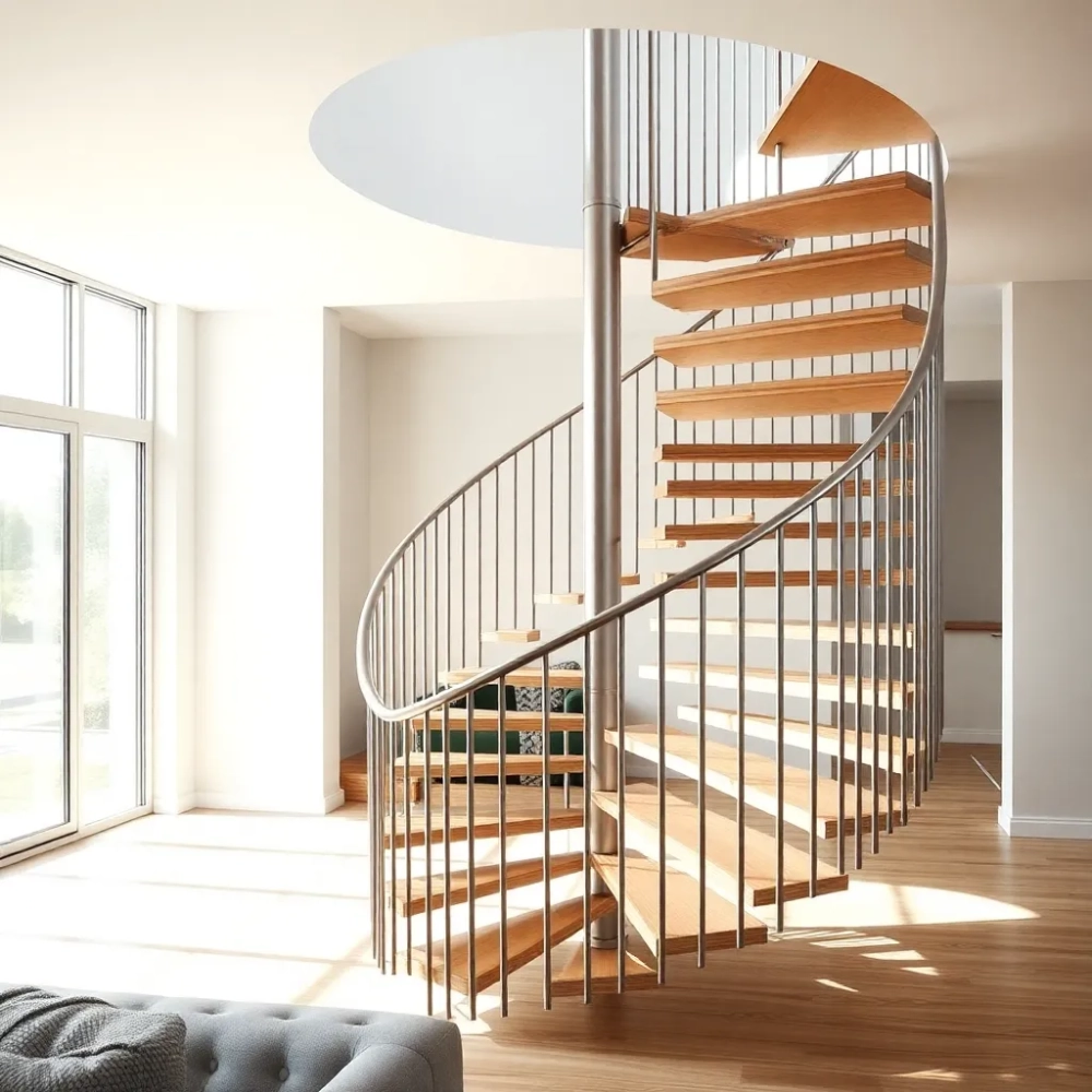 Schody kręcone w salonie