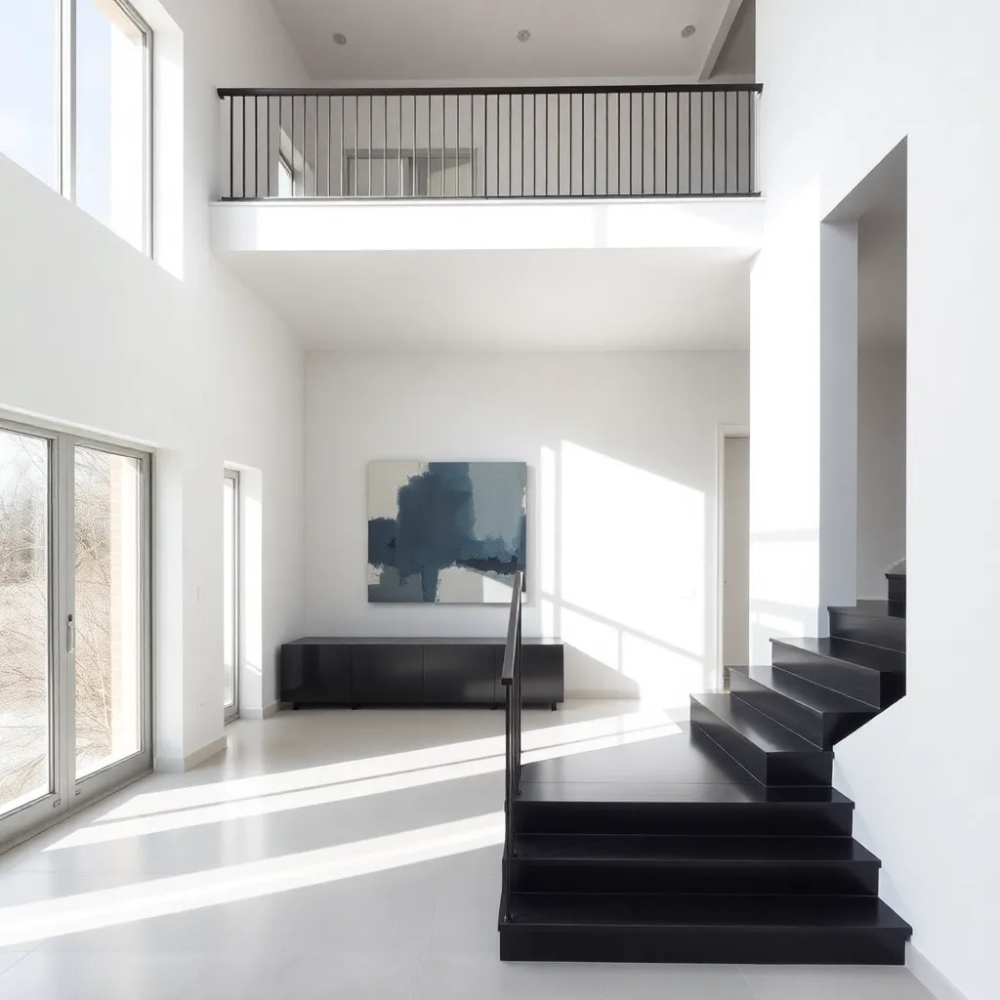 Schody na antresolę w salonie