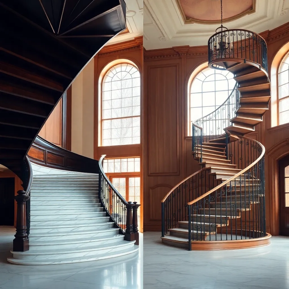 Schody wachlarzowe a kręcone