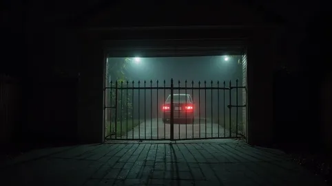 awaria bramy garażowej nocą