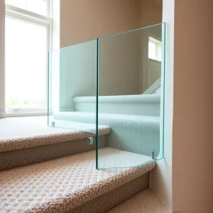 Balustrada szklana wpuszczana w stopnie