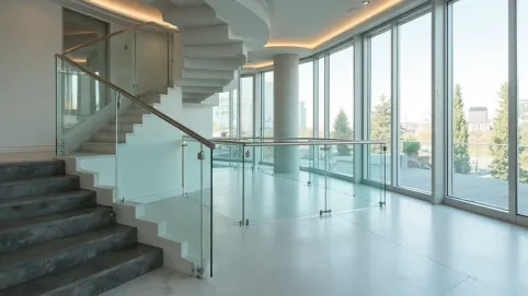 balustrady caloszklane z mocowaniem podlogowym