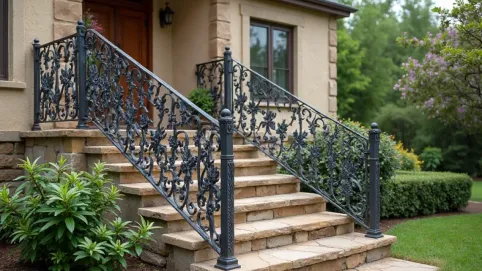 balustrady na schody zewnętrzne kute