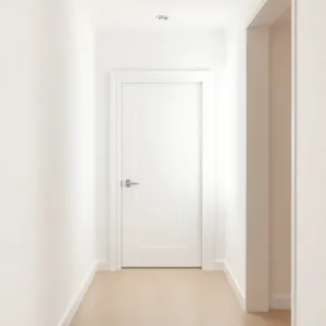 Białe drzwi wejściowe do mieszkania w bloku