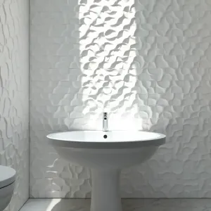 Białe płytki 3D do łazienki