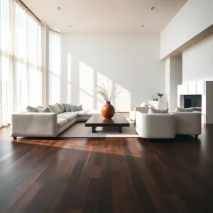 Ciemną podłogą w salonie aranżacje