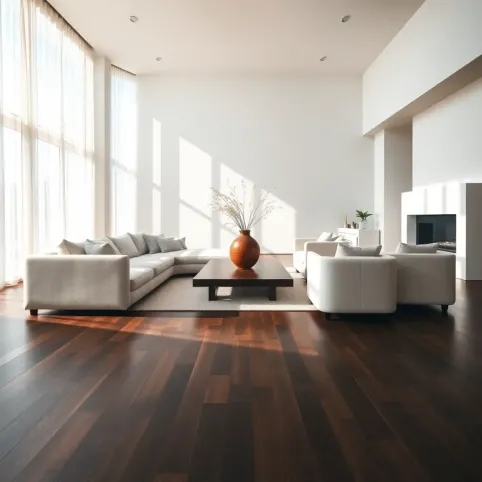 Ciemną podłogą w salonie aranżacje