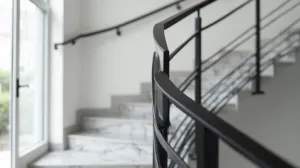 Czarna balustrada schodowa