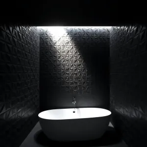 Czarne płytki do łazienki 3D