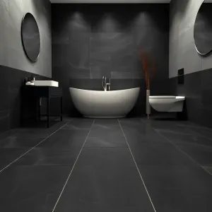 Czarne płytki na podłogę do łazienki