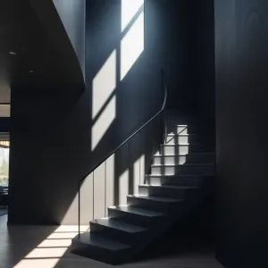 Czarne schody w domu