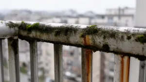 Czyszczenie balustrady balkonowej