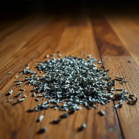 Czyszczenie drewnianej podłogi za pomocą metalowych opiłków