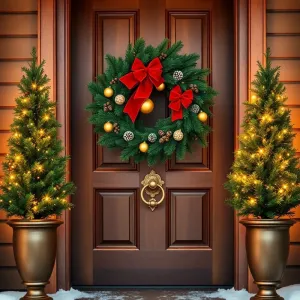 Dekoracja drzwi na święta Bożego Narodzenia