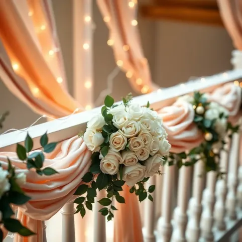 Dekoracja poręczy na wesele