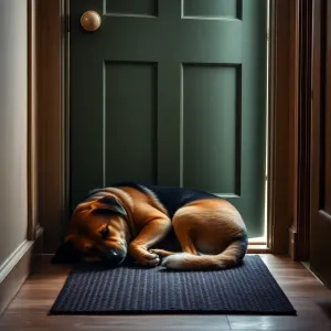 Dlaczego pies śpi pod drzwiami wejściowymi