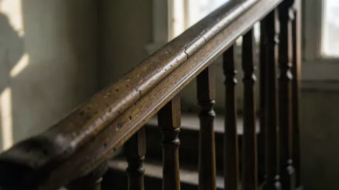 drewniana poręcz schodowa