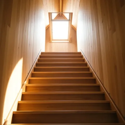 drewniane schody na strych