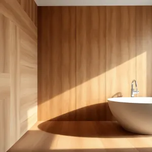 Drewnopodobne płytki w łazience