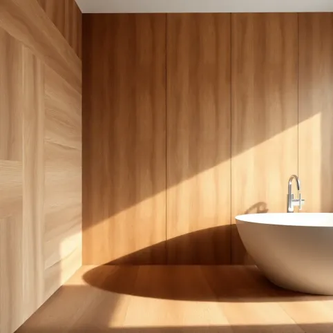 Drewnopodobne płytki w łazience