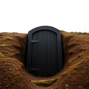 Drzwi do piwnicy ziemianki