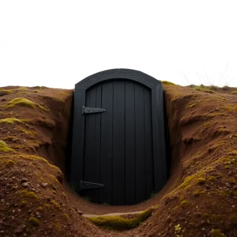 Drzwi do piwnicy ziemianki