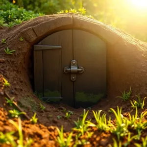 Drzwi do piwniczki ogrodowej