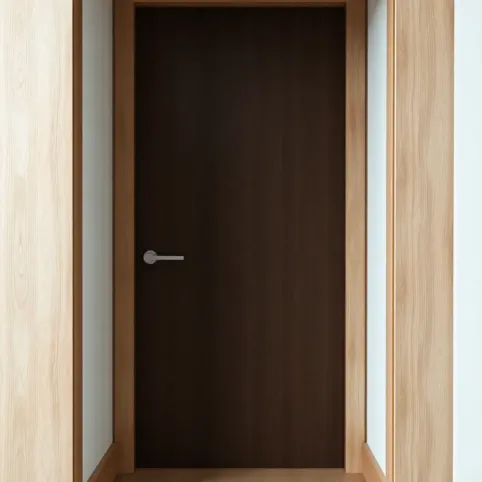 Drzwi wejściowe do mieszkania w bloku z ościeżnicą